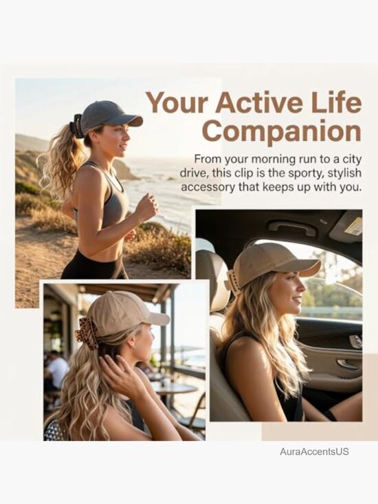Hat-Friendly Hair Claws for Baseball Caps Non-Slip Strong Hold 4 Pcs main image 4